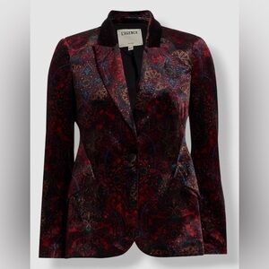 L’Agence Clementine Black & Red Medallion Paisley Blazer Women’s Size 10